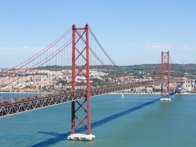 The Ponte 25 de Abril in Lisbon - a must see during 3 days in Lisbon. This Lisbon Itinerary includes all of the best things to do, see, and eat!