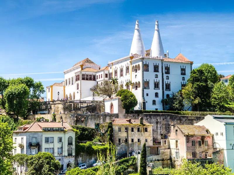 View of historic Sintra, a town in Portugal