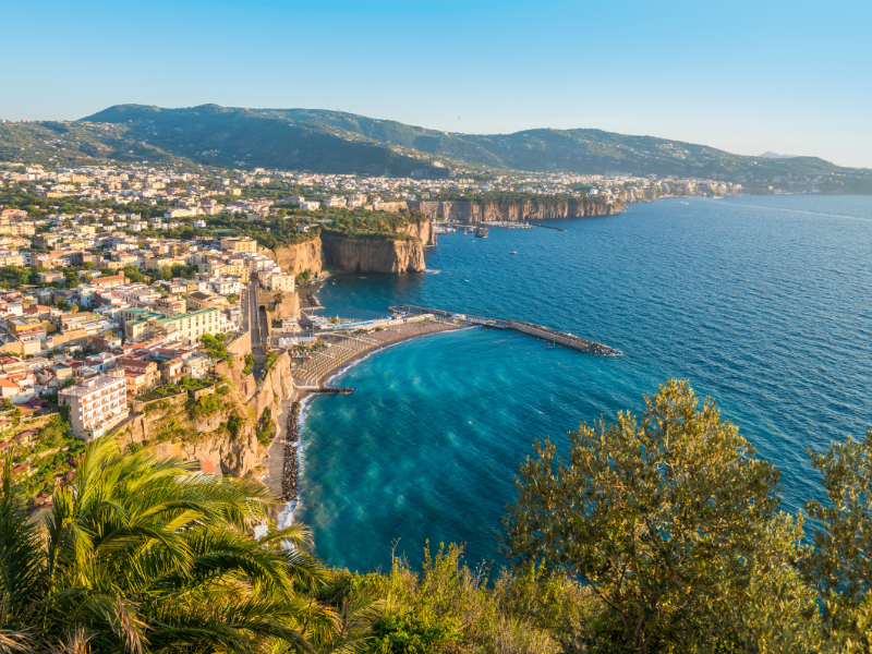 A view overlooking the city of Sorrento on the Italian Coast