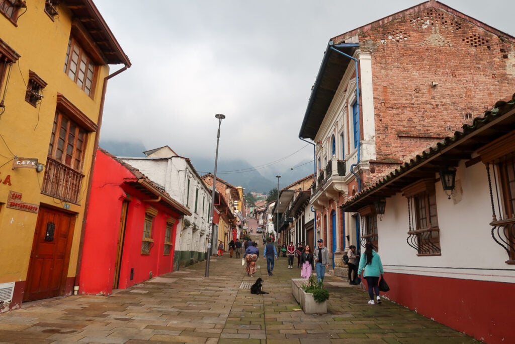 Nice, colorful neighborhood in Bogota, Colombia