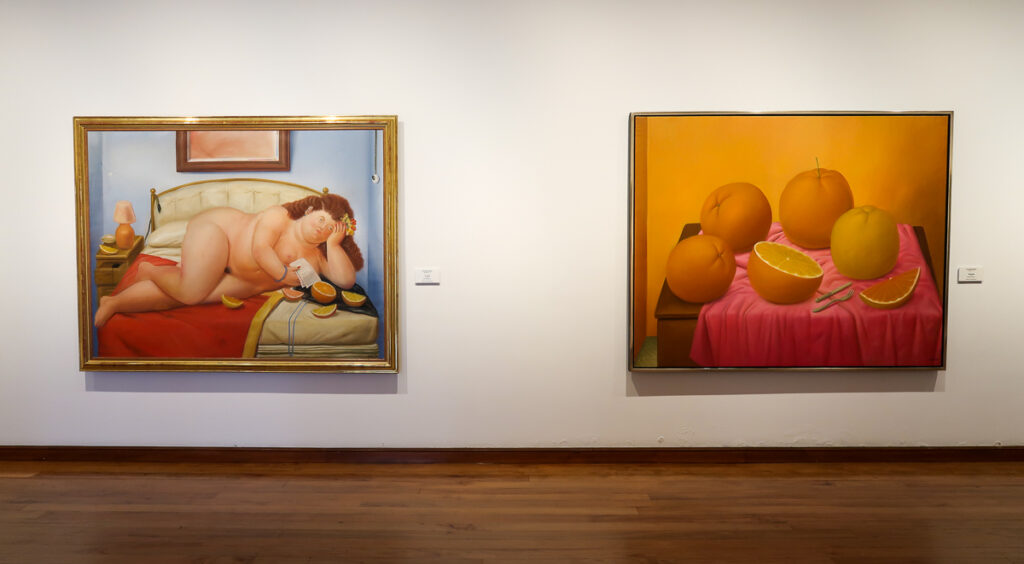 Beautiful paintings on the wall at the Botero Museum