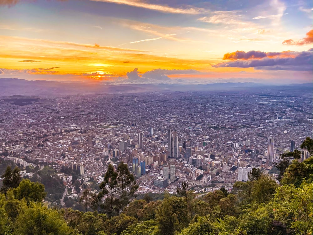 View of Bogota from Monserrate Mountain. In this Colombia travel guide, you'll find the best things to do in Bogota.