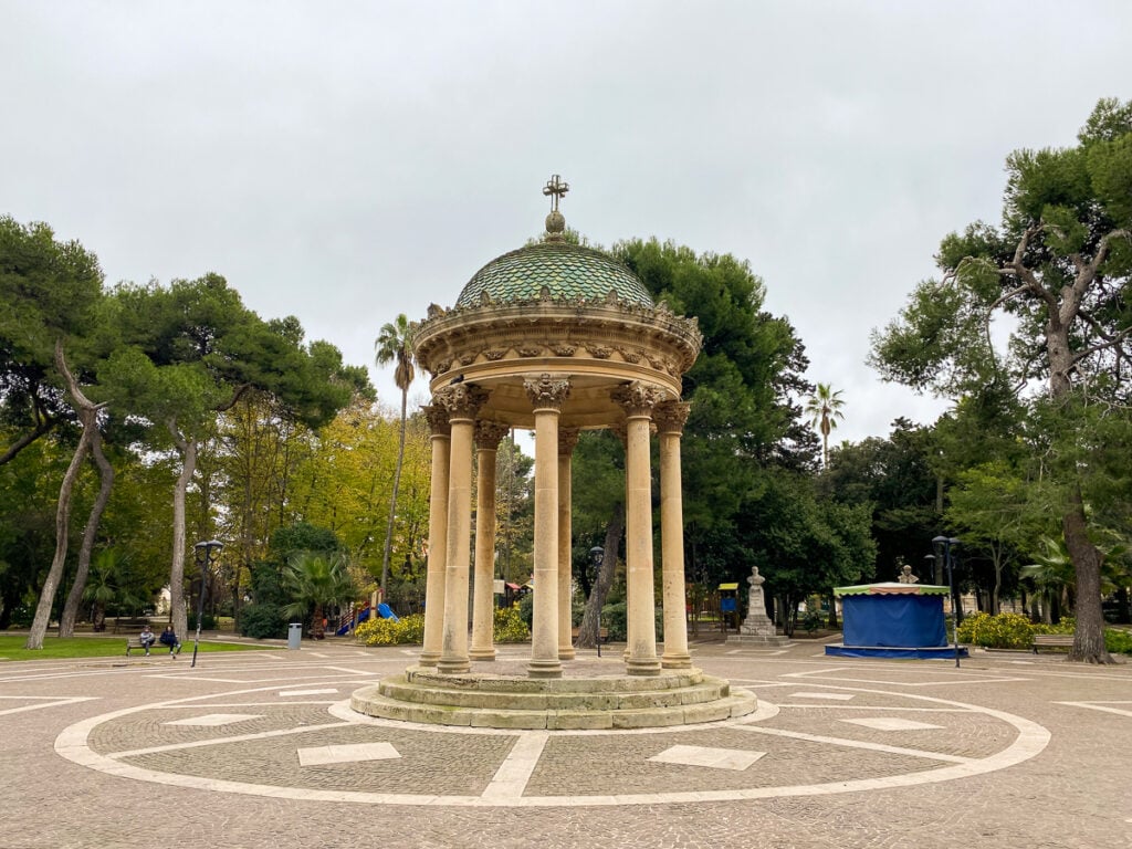 Beautiful gazebo in the middle of Giuseppe Garibaldi Public Garden - one of the must-see places in Lecce, Puglia