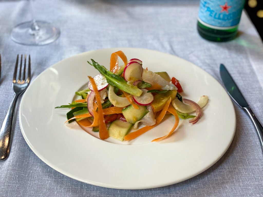 Plate of carrot ribbon salad