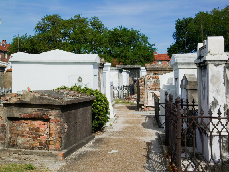 An ornate cemetery in New Orleans. 