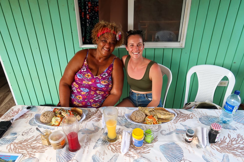 Maddy and 'Big Mama' at Big Mama Sweet Taste eatery