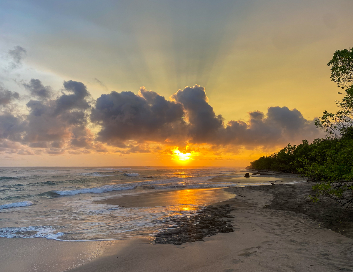 Beautiful sunset in a Costa Rica beach