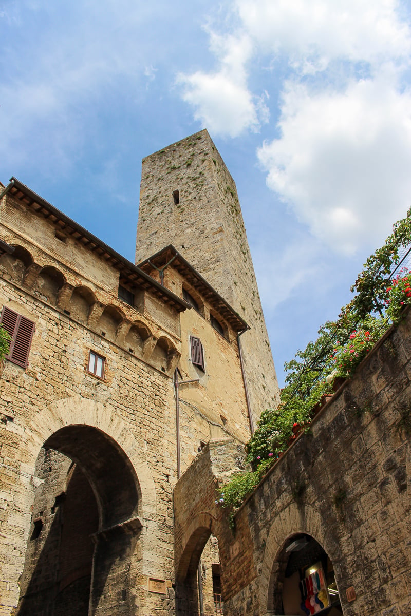 A tower in the beautiful town of San Gimignano