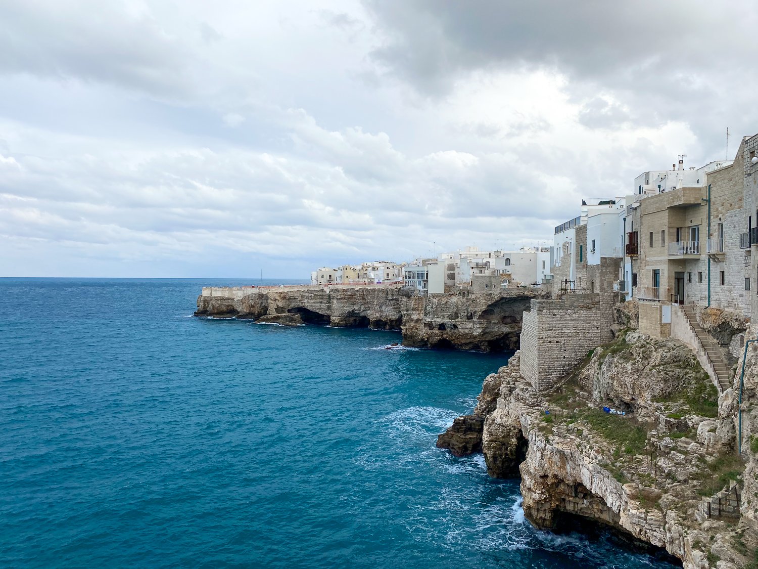 Houses by the sea in Polignano a Mare