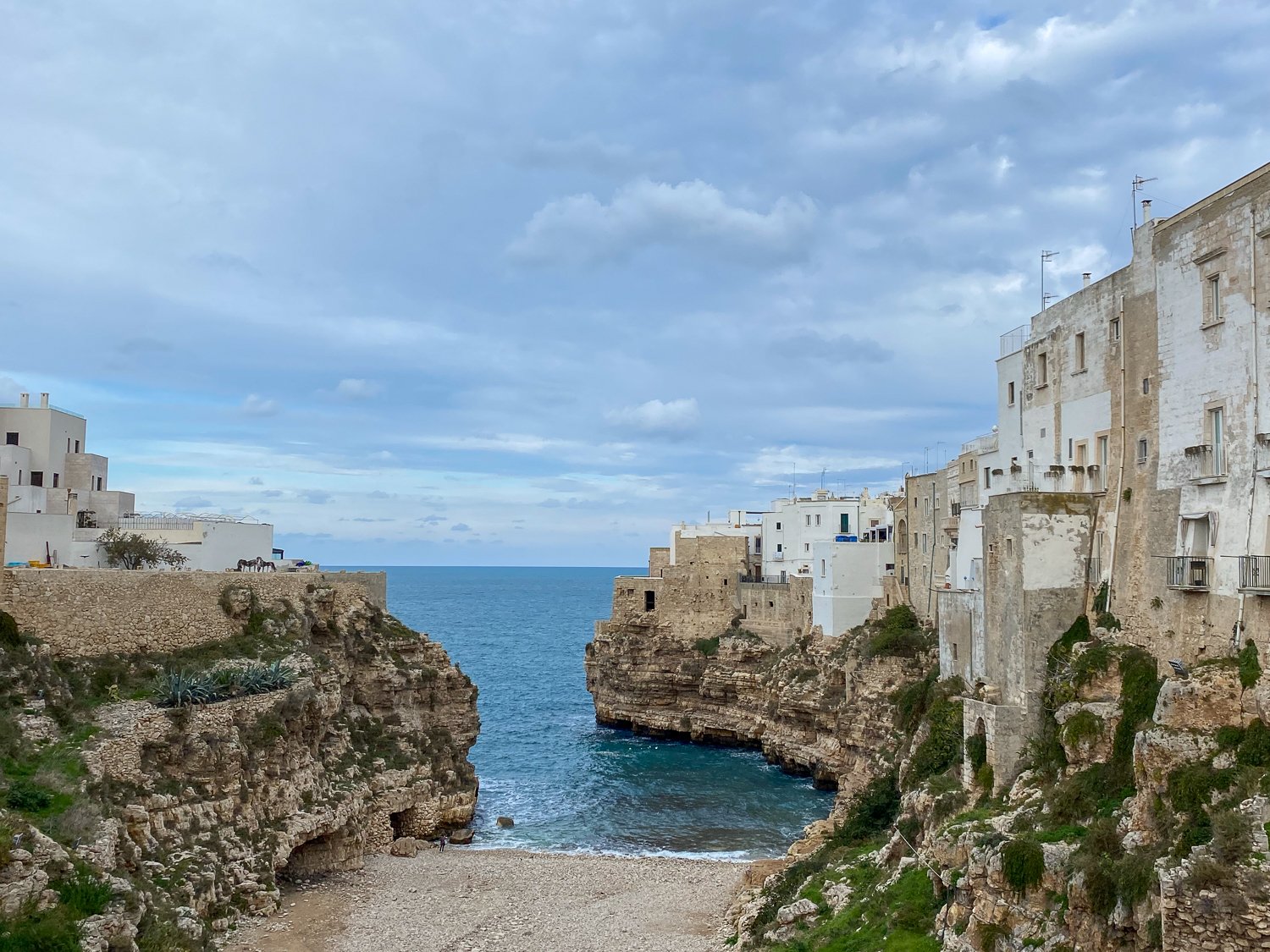 Historic buildings of a coastal town in Puglia