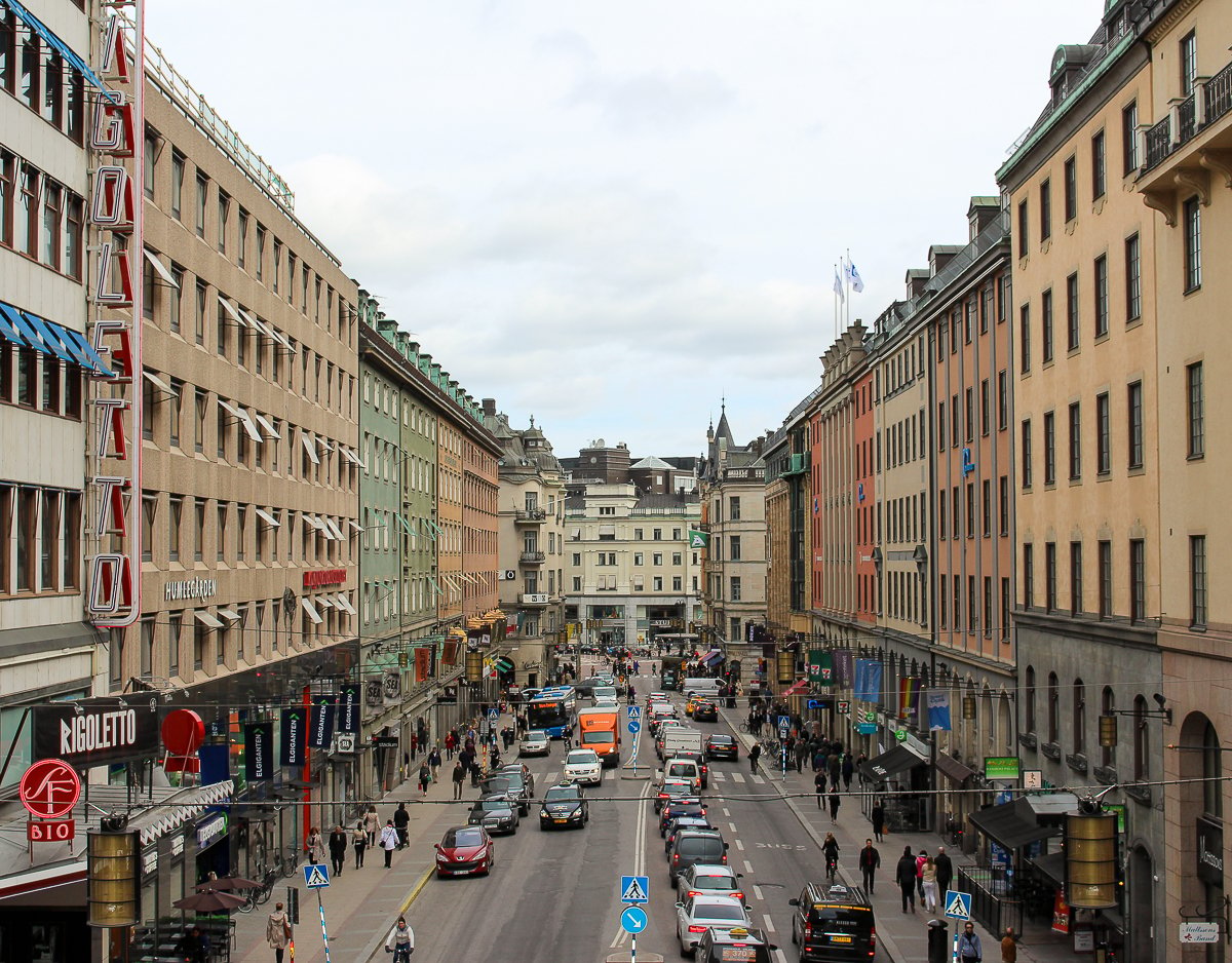 A busy street in Stockholm