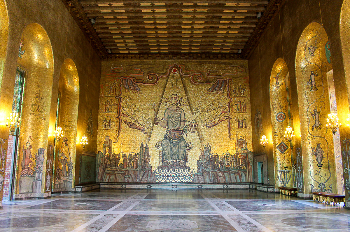 The Golden Hall inside of the Stockholm City Hall - A must see with 3 days in Stockholm