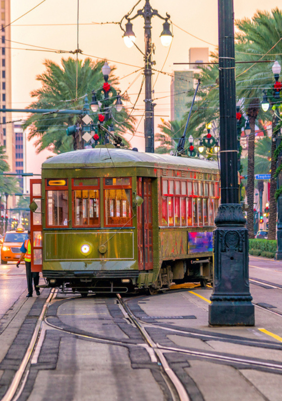 A streetcar in New Orleans