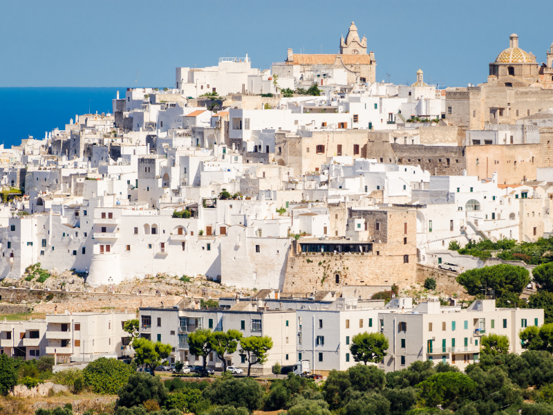White buildings of Ostuni. If you're wondering what to see in Puglia, the whitewashed town of Ostuni is one of the quaintest places you'll discover.