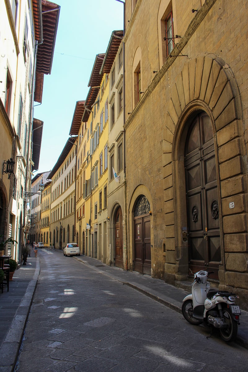 Beautiful, quiet street in Florence. During your 3 days in Florence, you'll be roaming around its charming streets and learn more about its rich history.