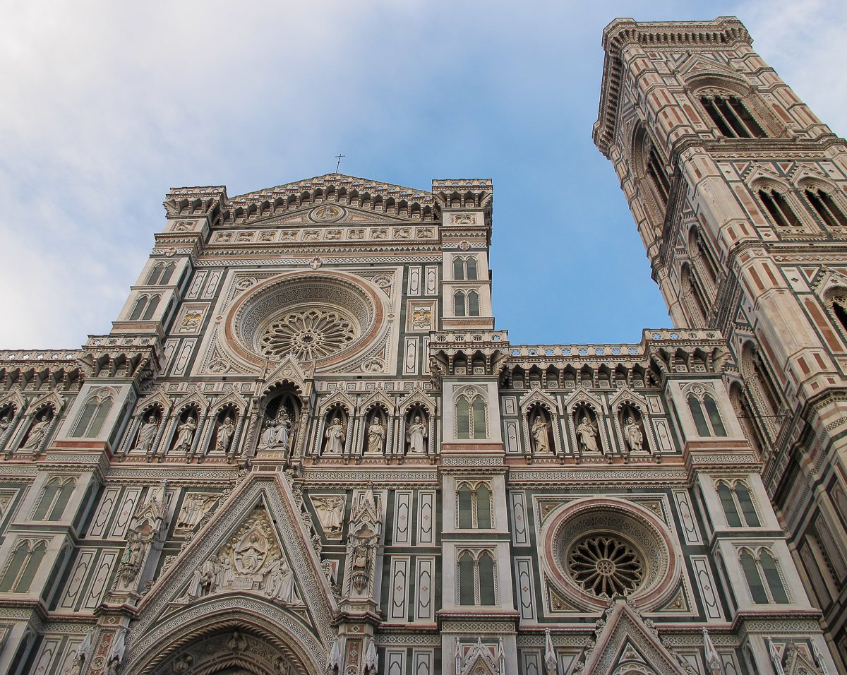 Beautiful facade of the Duomo. This cathedral is one of the best places to visit during your 3 days in Florence.