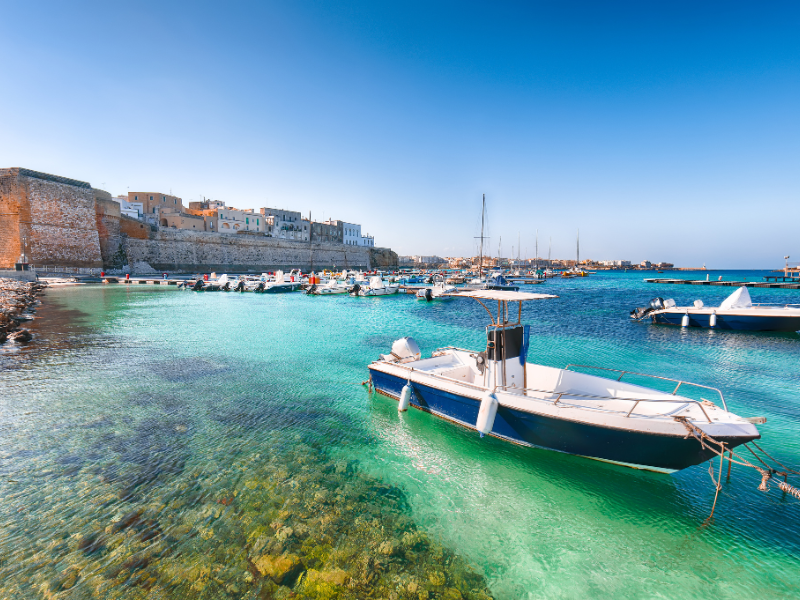 Boats in Otranto, one of the best places in Puglia Italy you must visit
