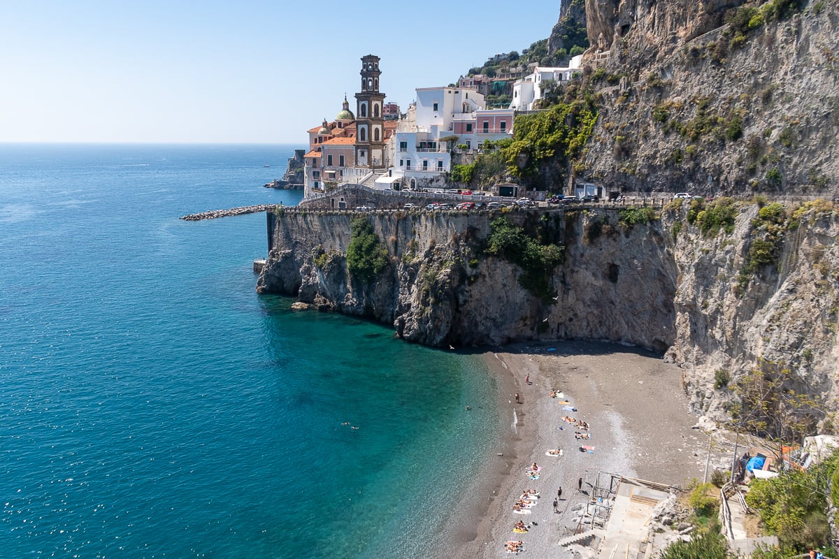 A beautiful sunny day at the beach in the Amalfi Coast