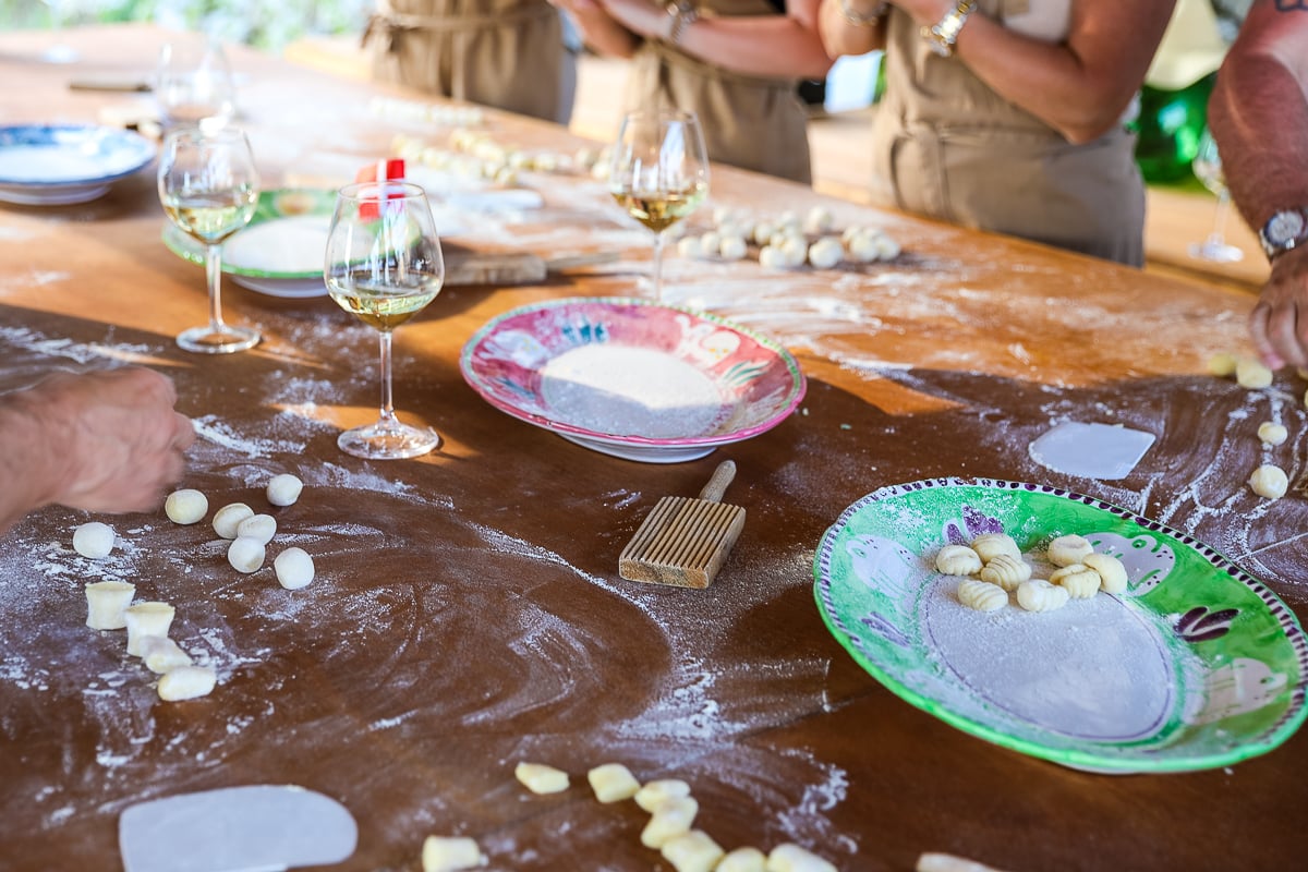 Making gnocchi from scratch during a cooking class that I highly recommend including in your Amalfi Coast itinerary