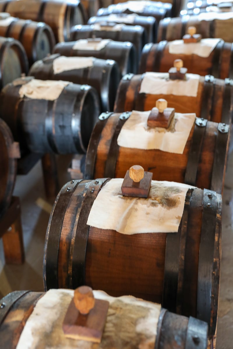 Wooden barrels of balsamic vinegar in Modena