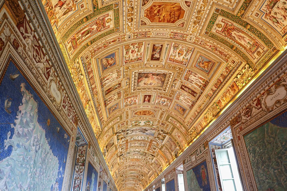 Beautiful ceiling of paintings in the Vatican