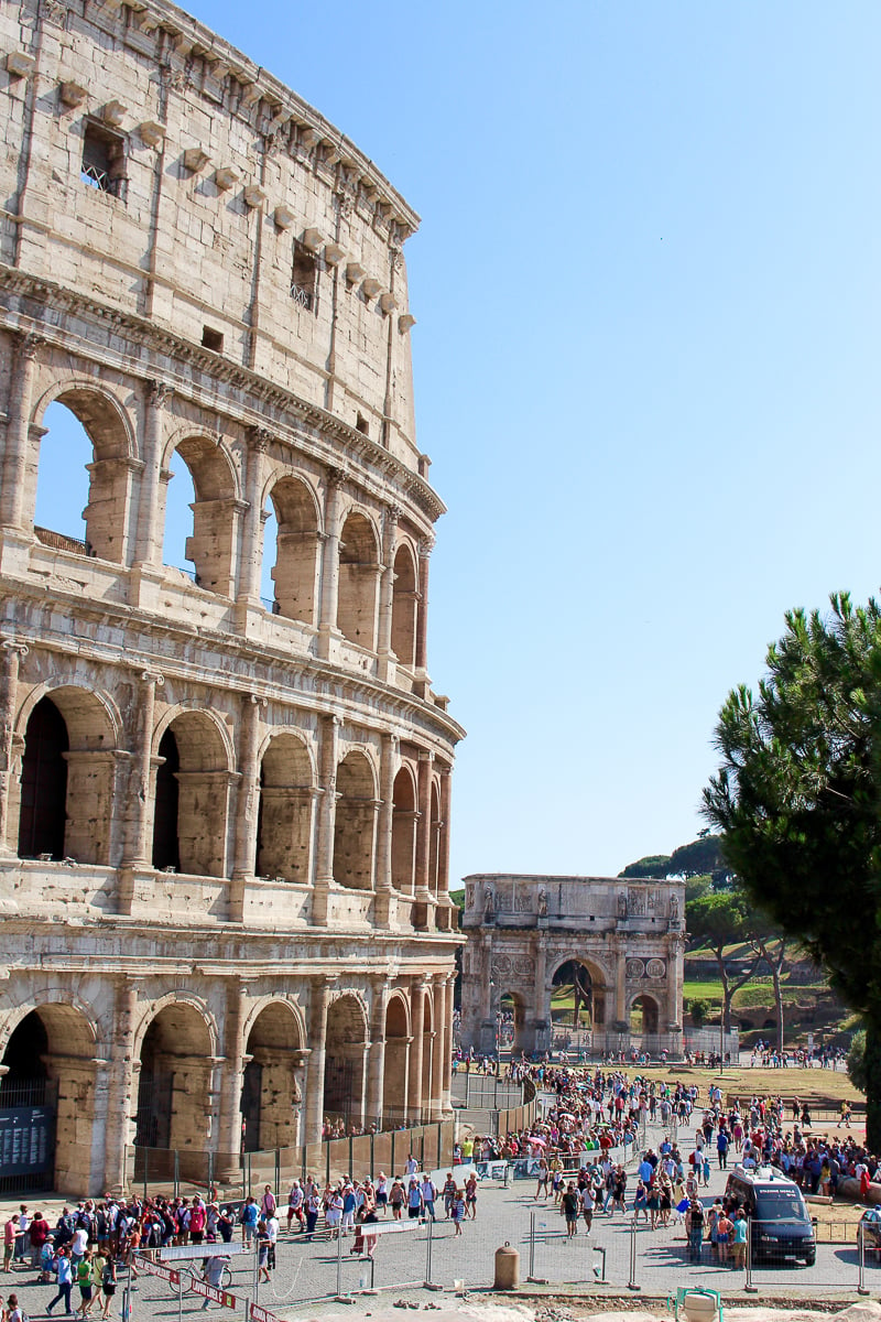 A view of the Colosseum from outside