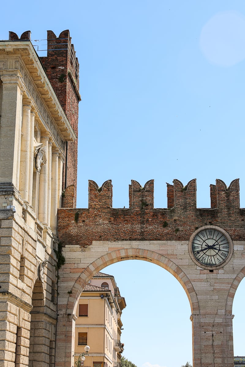 Clock gate at Verona. If you're wondering how to spend 2 days in Verona, Italy, this guide covers everything you need to do and see during your visit.