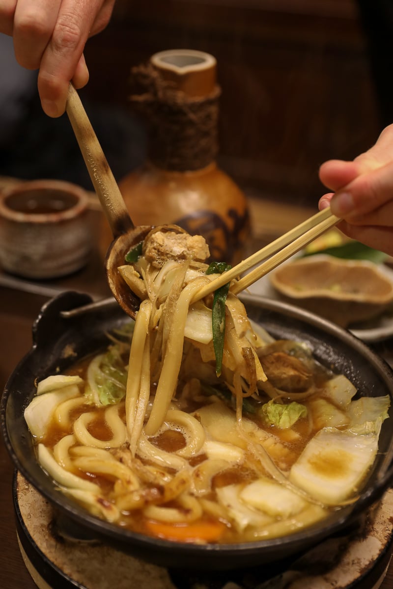 Cooked salmon udon - one of Kanazawa's must-eats!