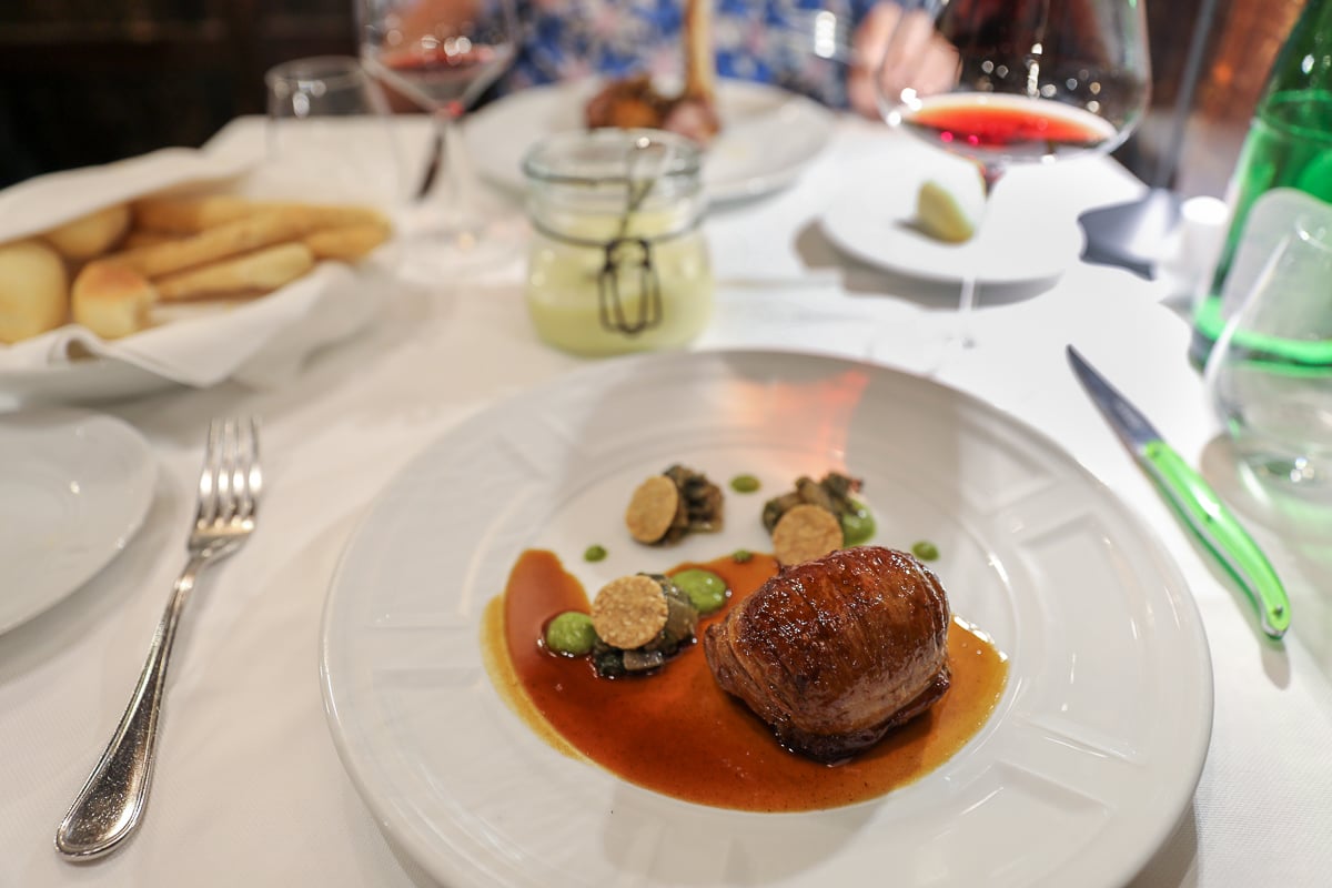 Beef fillet with amarone at Trattoria I Masenini, one of the best reataurants in Verona, Italy