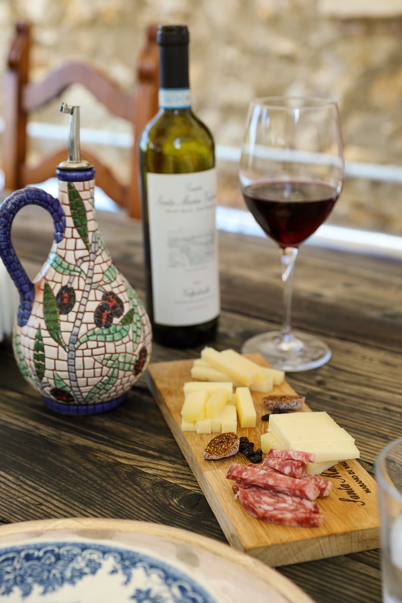 Wine and cold cuts at the Valpolicella winery. Make sure to add this place to your Verona itinerary.