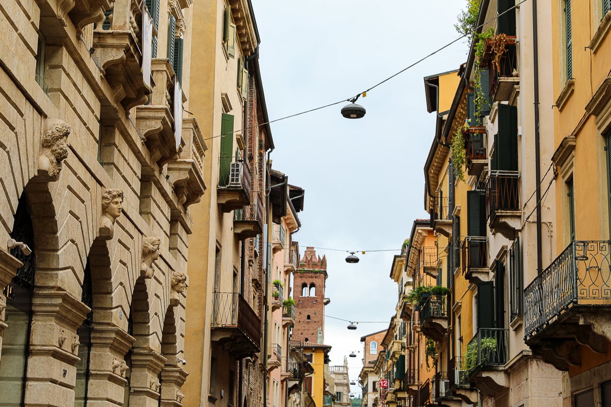 Via Giuseppe Mazzini, a must-visit street during your two days in Verona