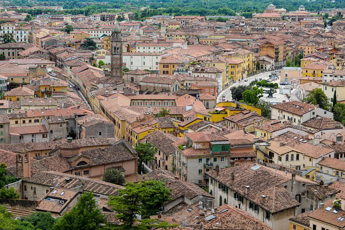 Terracotta roofs in Verona, Italy