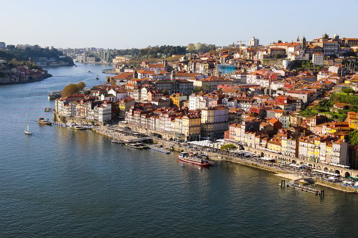 Sun rising at the seaside of Porto