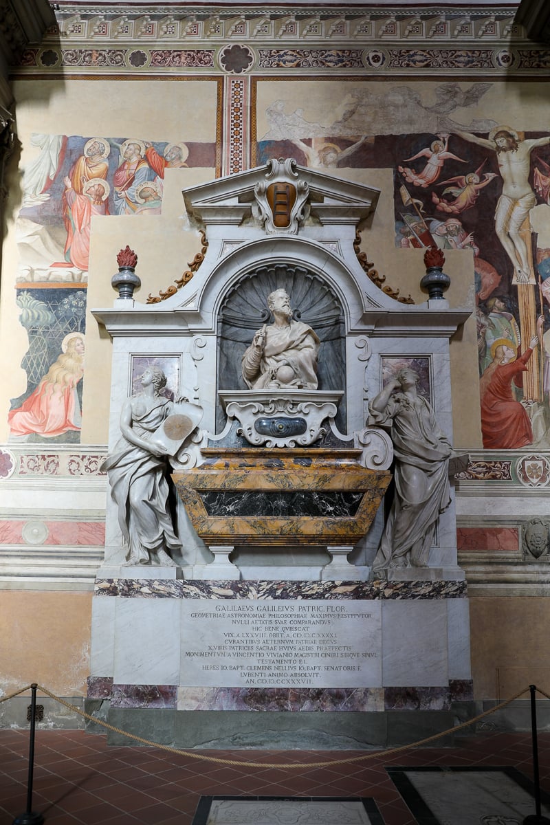 The grand tomb of Galileo Galilei in the Basilica di Santa Croce in Florence