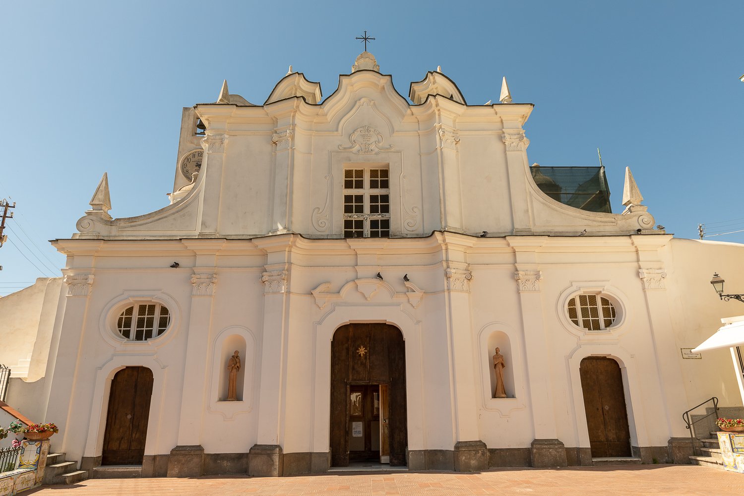 Church of San Michele in Anacapri on a hot sunny day