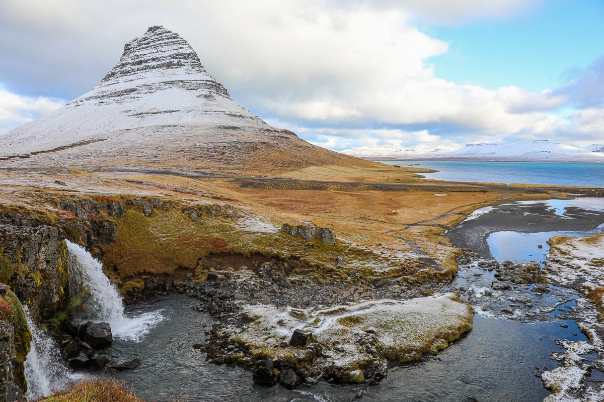 Scenic view of a snowy coast at Snæfellsnes Peninsula