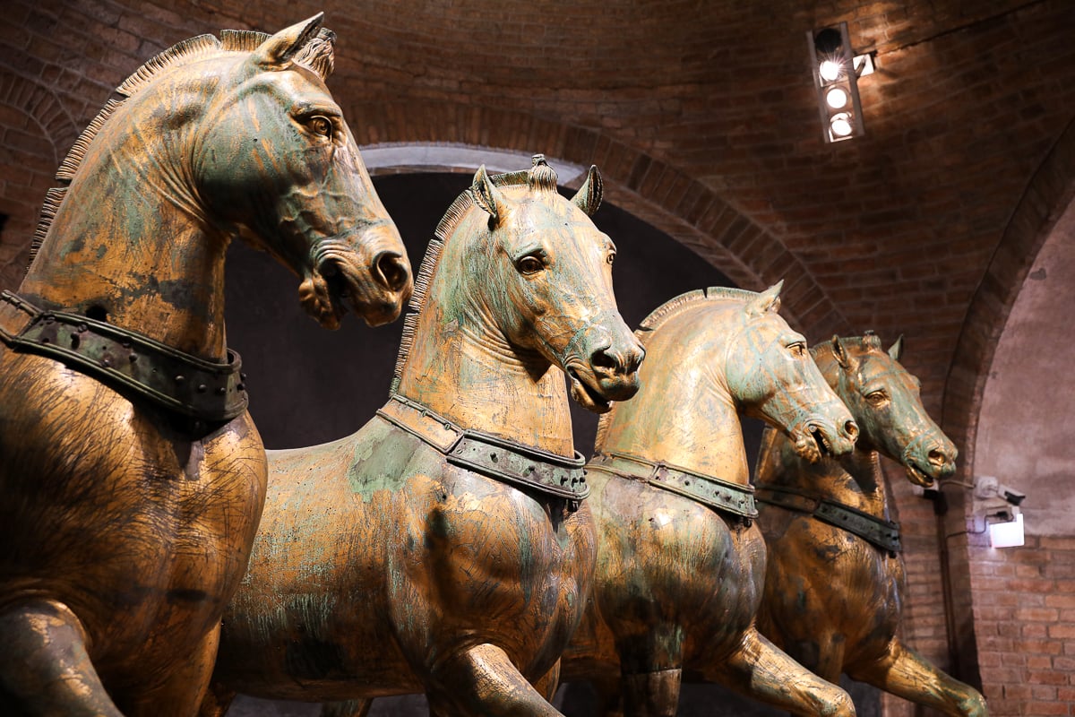 St. Mark’s Basilica bronze horses – the famous gilded quadriga displayed inside the museum