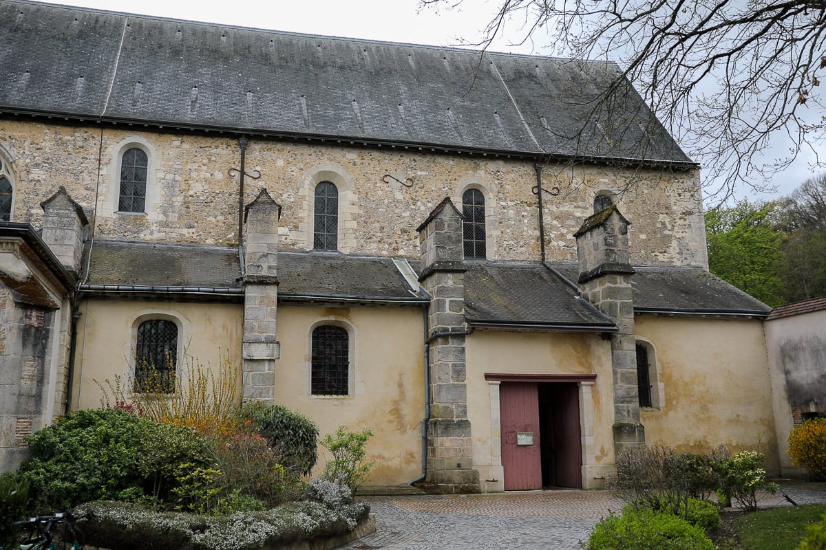 Stone exterior of Hautvillers Abbey, burial place of Dom Pérignon, in the Champagne region