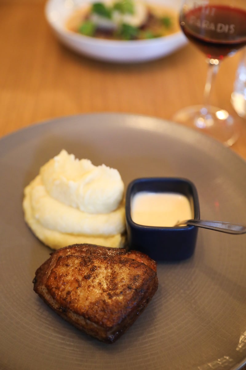Duck breast with creamy mashed potatoes and Époisses cheese sauce at Le P’tit Paradis