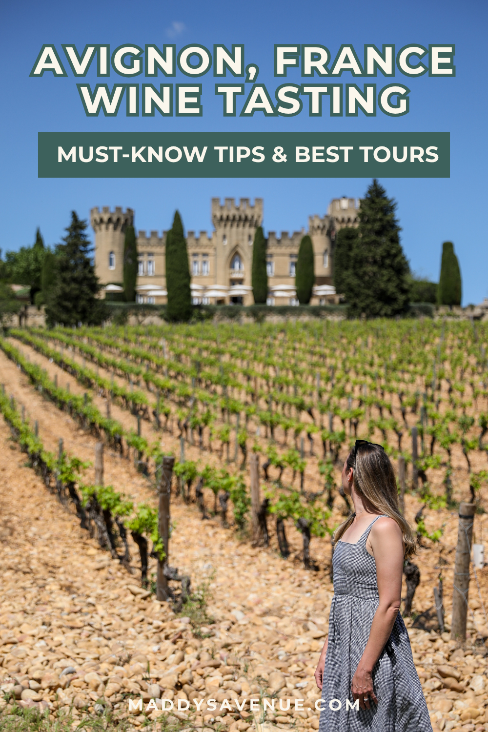 Looking for the best Avignon wine tours? I spent a full day wine tasting in Châteauneuf-du-Pape – visiting three incredible wineries, tasting 17 wines, wandering the charming village, and stopping for a dreamy château lunch overlooking the vineyards. In this guide, I’m sharing exactly what my tour was like, what we tasted, my favorite wineries, what to know before you go, plus other top wine tours from Avignon for a fabulous wine-soaked day in Provence, France!