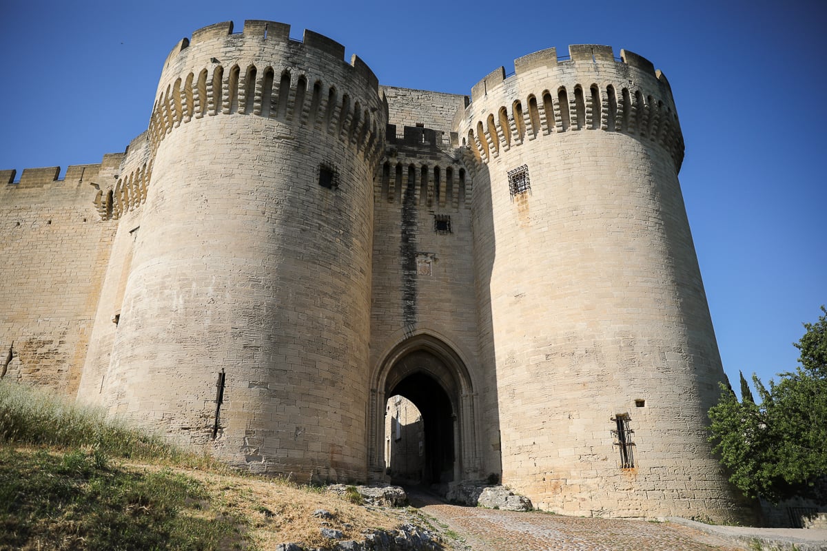 Medieval entrance towers of Fort Saint-André in Villeneuve-lès-Avignon