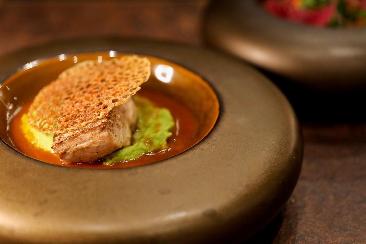 Modern French fish dish at Le Goût du Jour restaurant